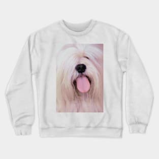 Fluffy Dog Tongue Out Crewneck Sweatshirt